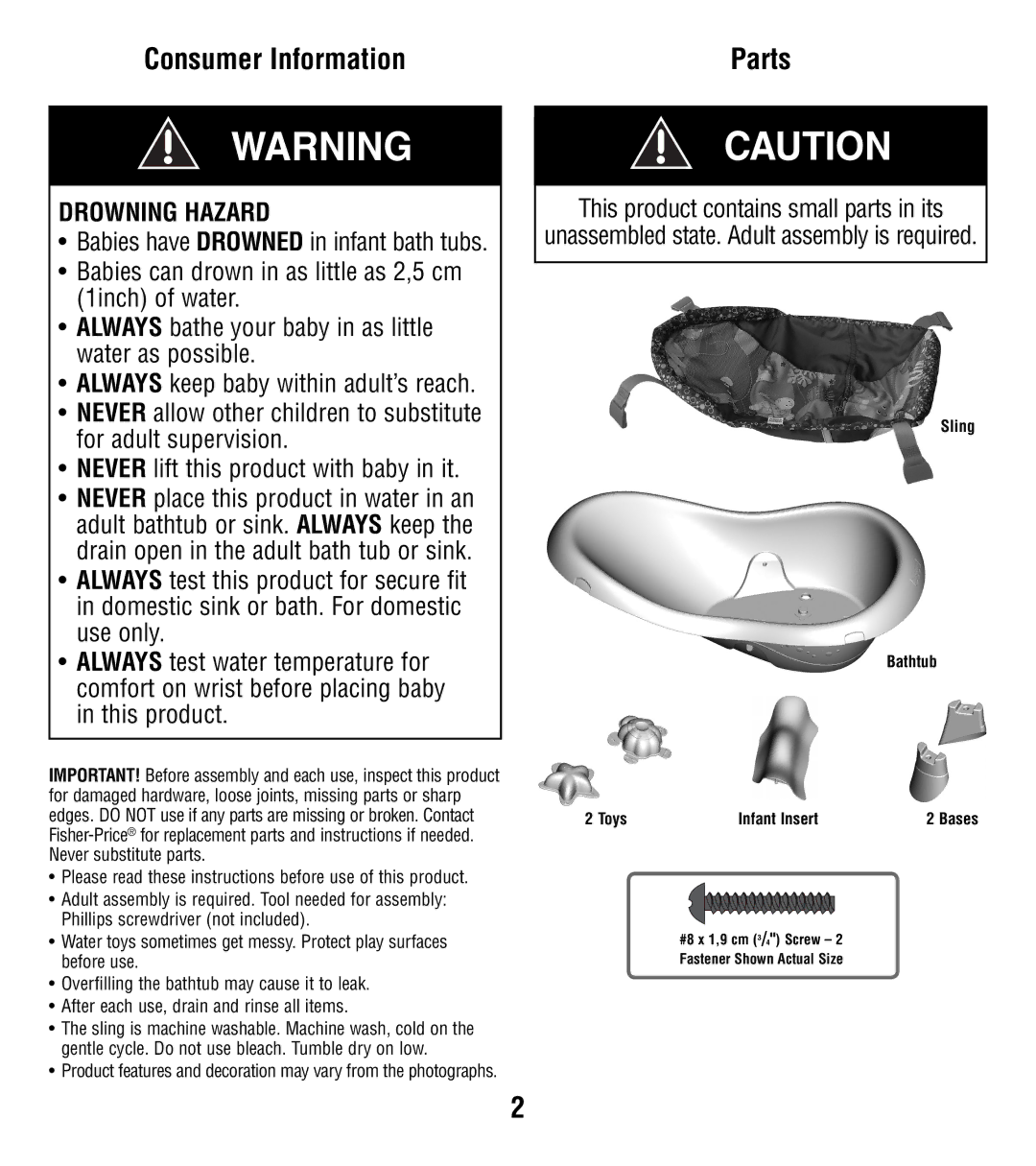 Fisher-Price R4743 manual Consumer Information, Drowning Hazard 