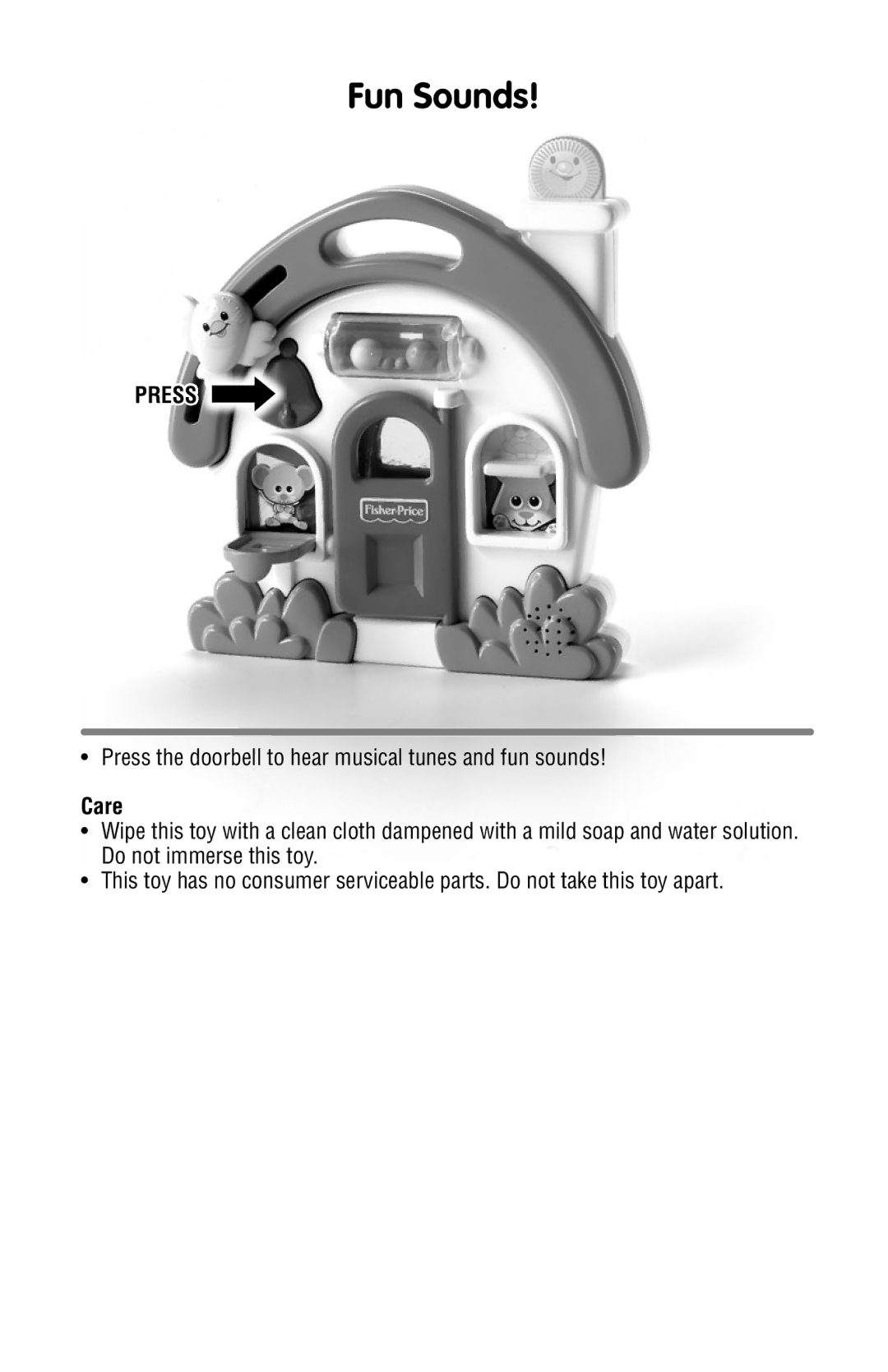 Fisher-Price R7141 instruction sheet Fun Sounds, Press 