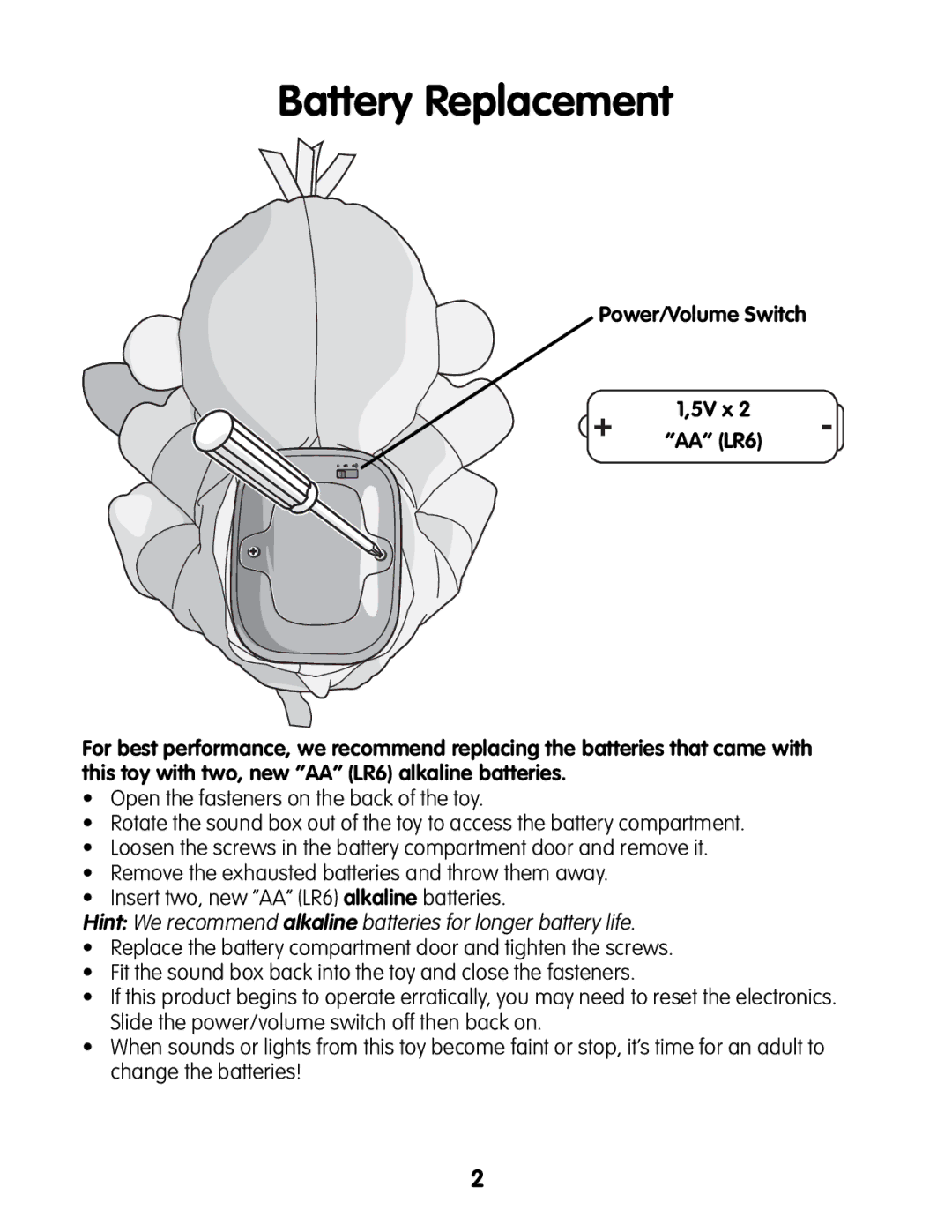 Fisher-Price R7879 instruction sheet Battery Replacement 