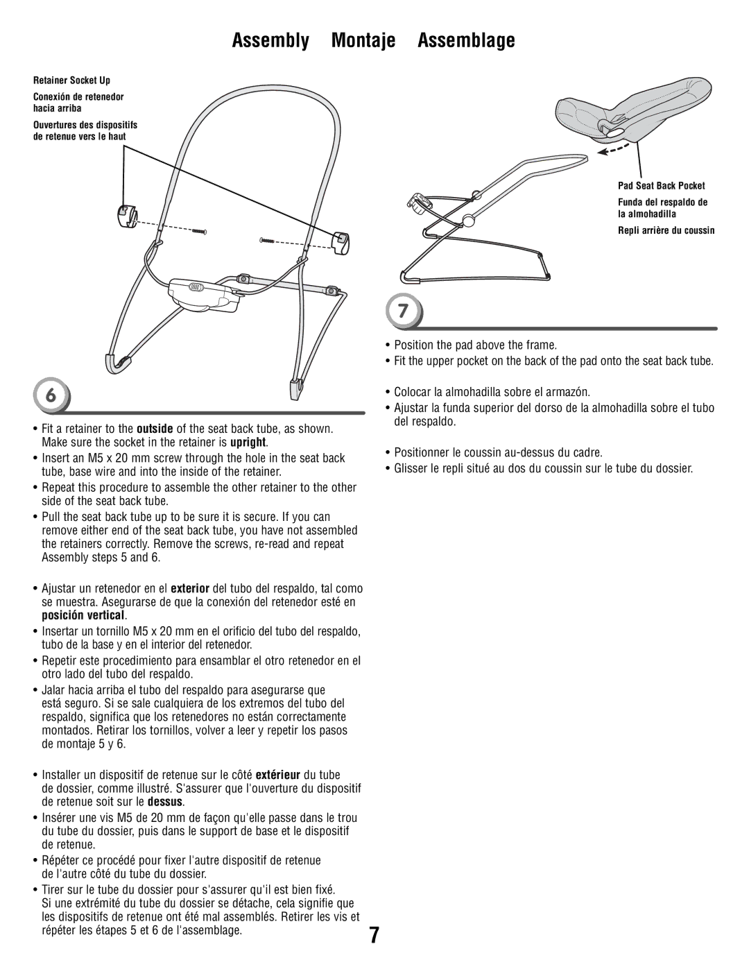 Fisher-Price T1454, R9949 manual Position the pad above the frame 