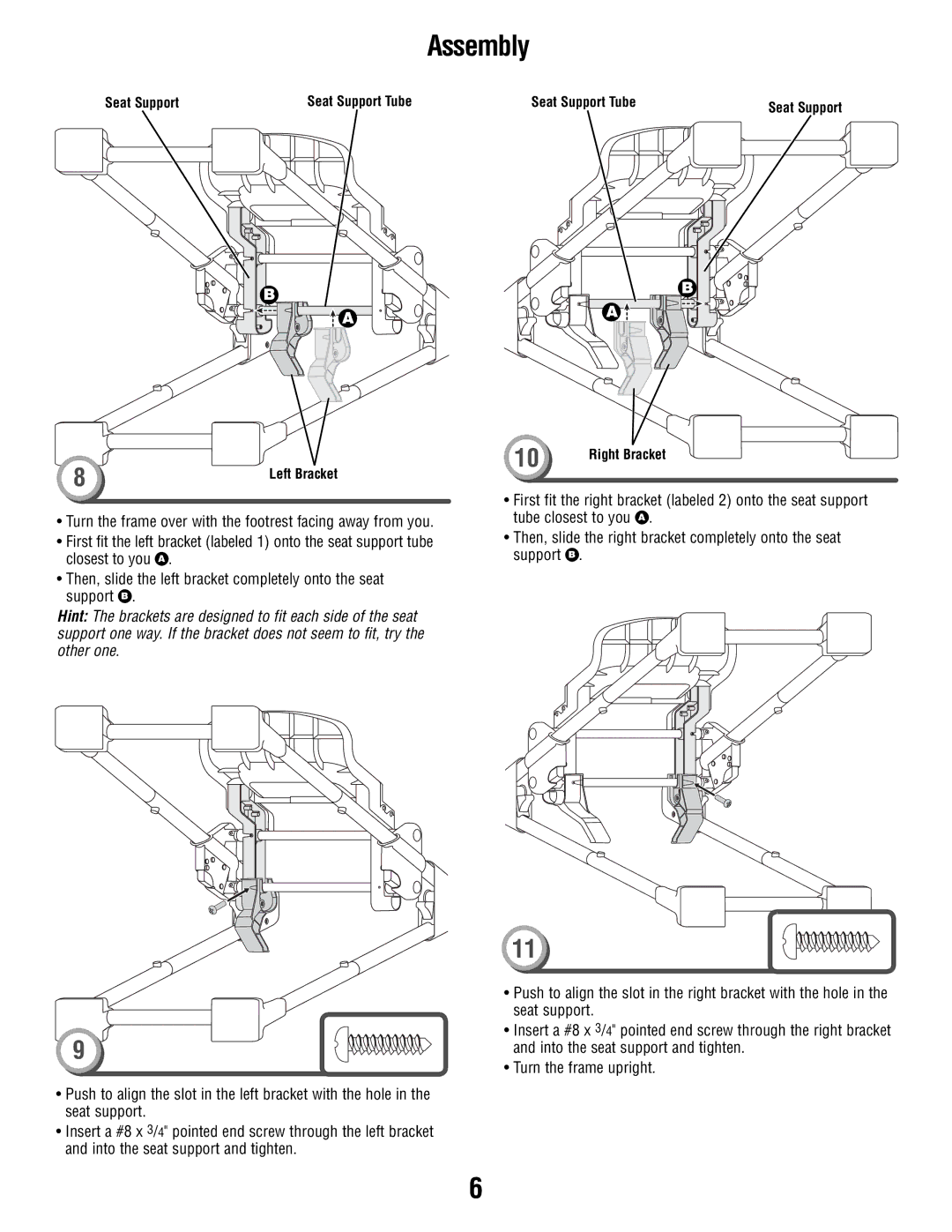 Fisher-Price T0250 manual Seat Support Tube 