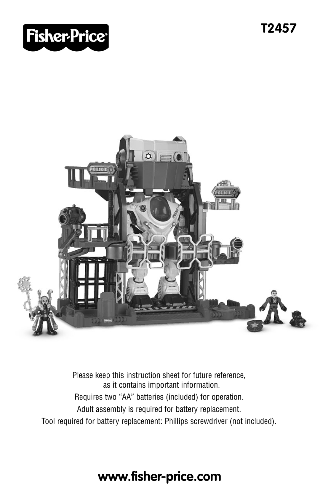 Fisher-Price T2457 instruction sheet 