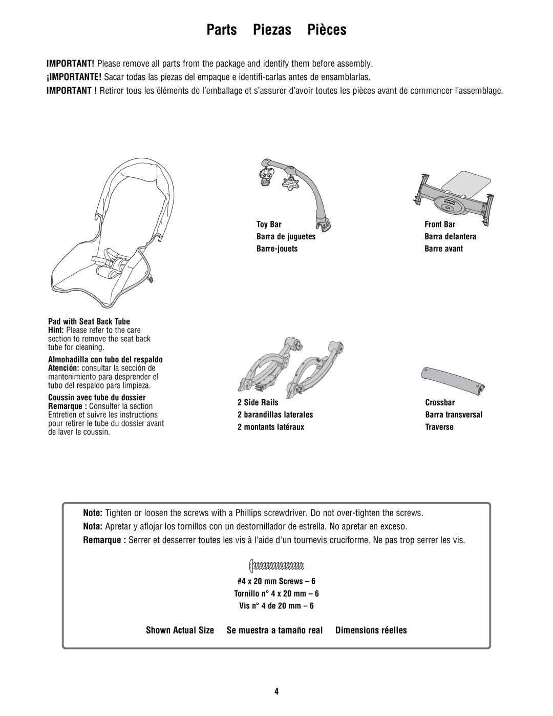 Fisher-Price T2518 manual Parts Piezas Pièces 