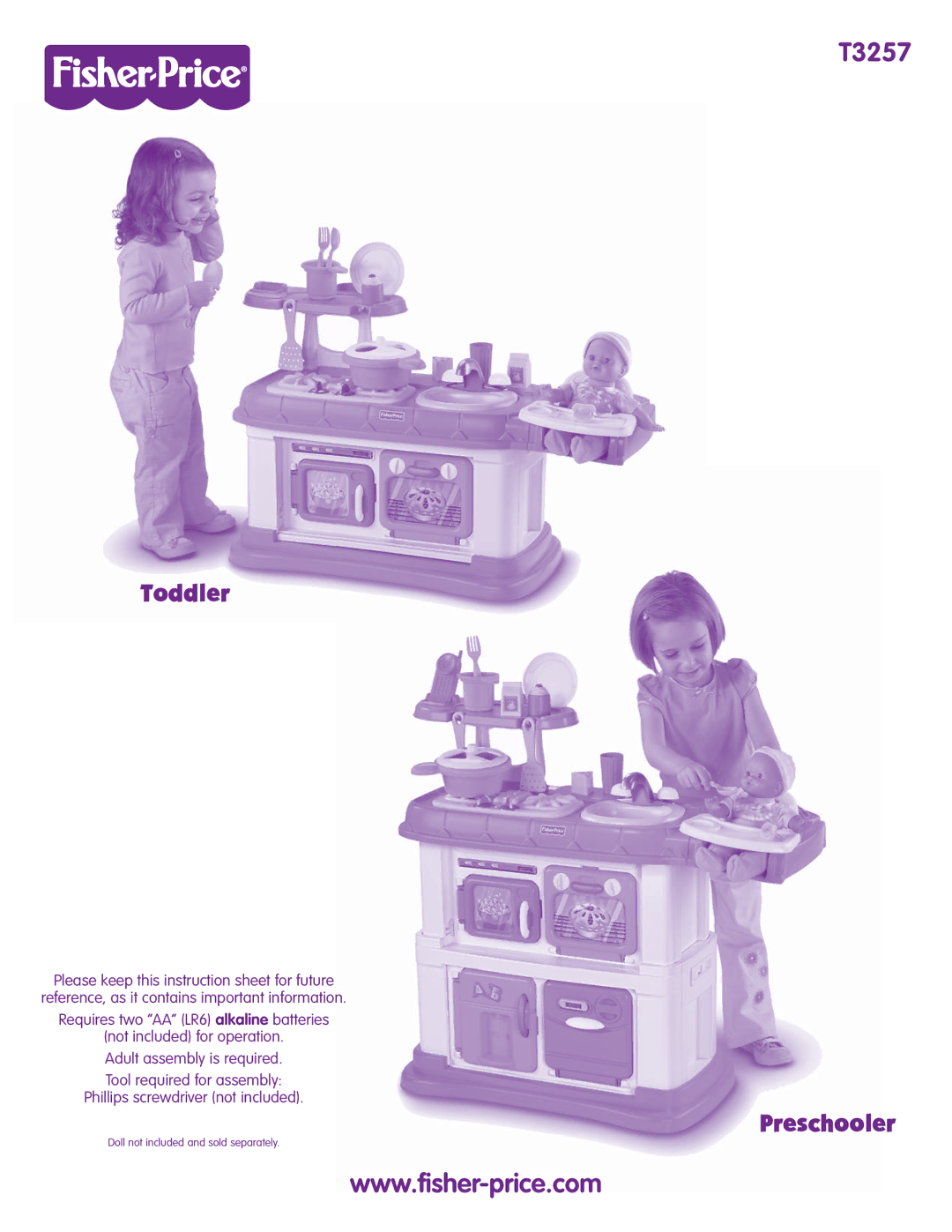 Fisher-Price T3257 instruction sheet 