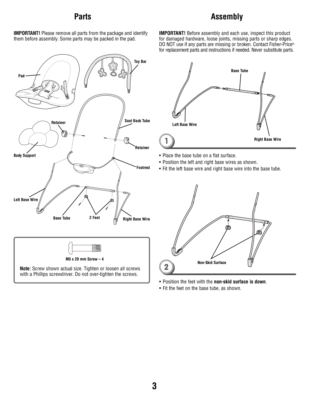 Fisher-Price T4144 manual Parts, Assembly 