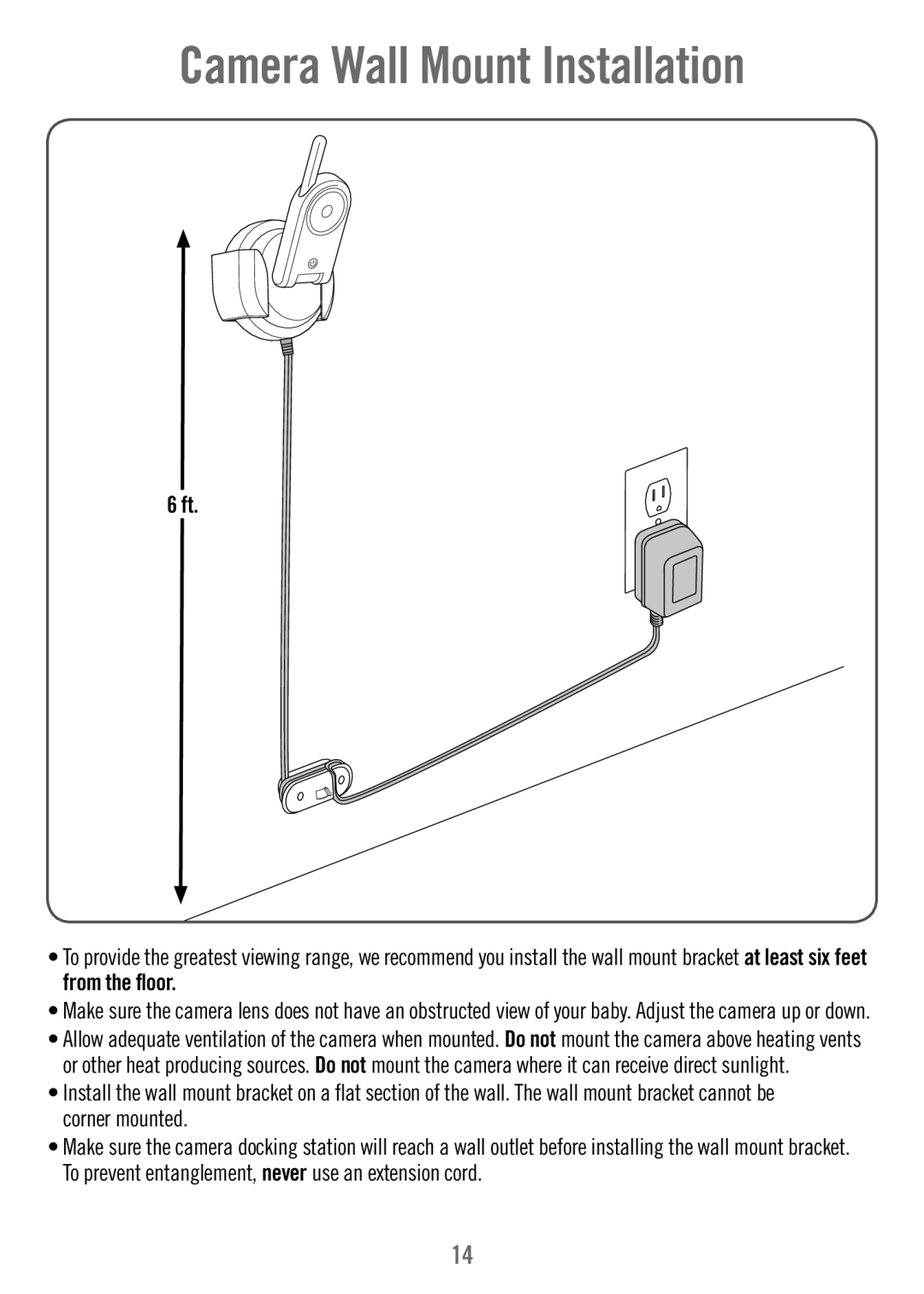 Fisher-Price T4256 manual Camera Wall Mount Installation 