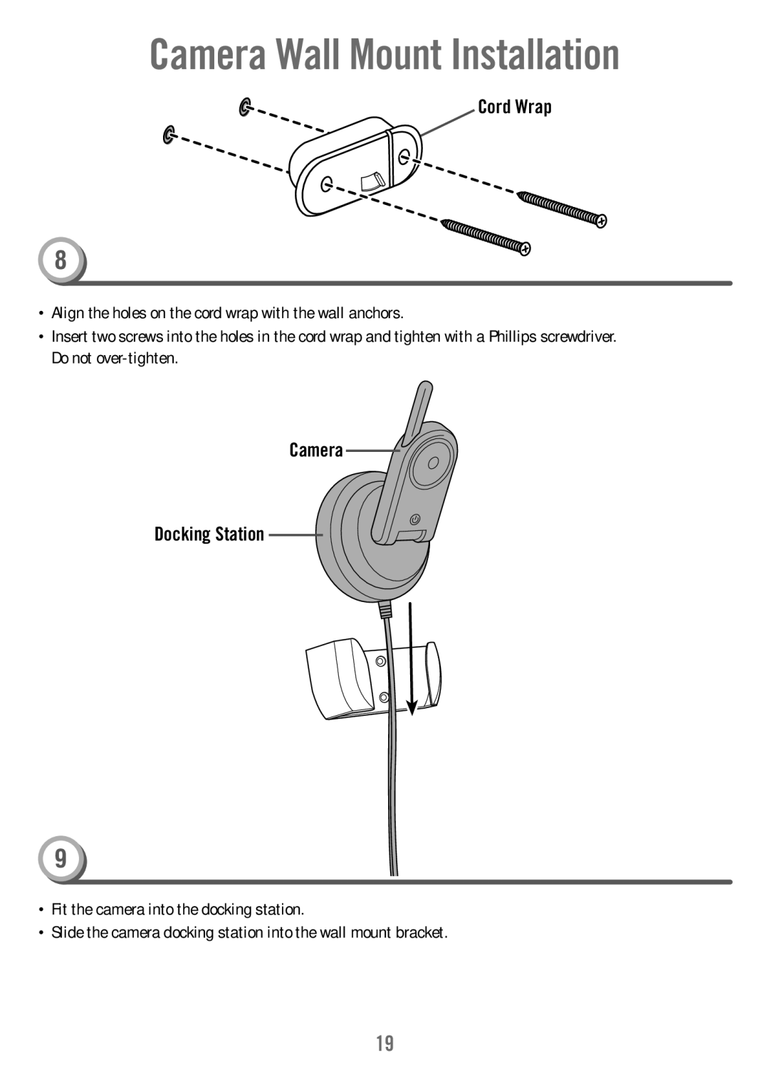 Fisher-Price T4256 manual Camera Wall Mount Installation 