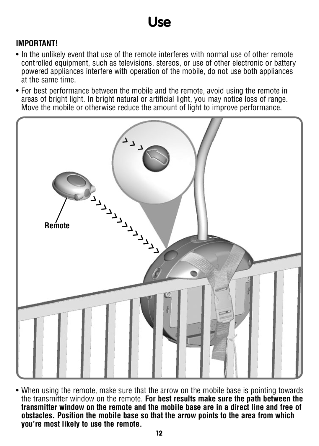 Fisher-Price T4265 instruction sheet Use, Remote 