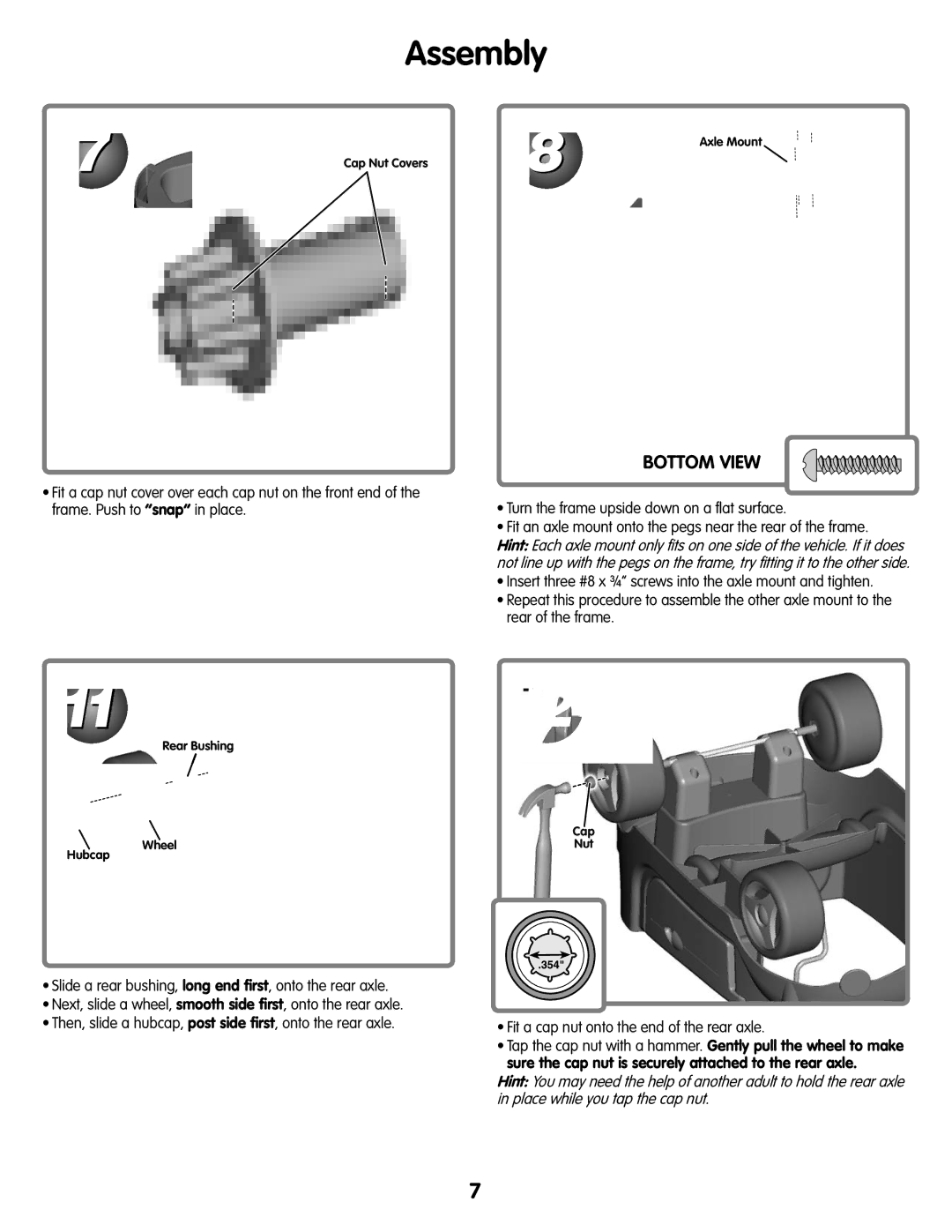 Fisher-Price M7596, T4444 manual Turn the frame upside down on a flat surface 