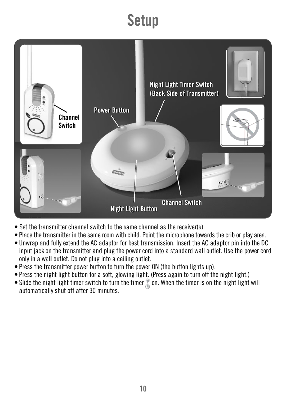 Fisher-Price T4838 manual Setup, Automatically shut off after 30 minutes 