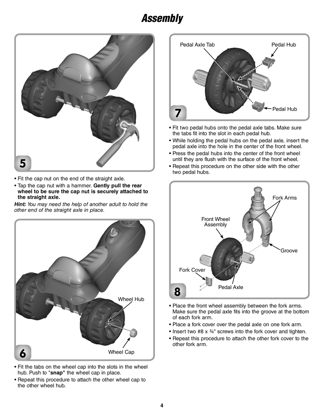 Fisher-Price T6209 instruction sheet Assembly 