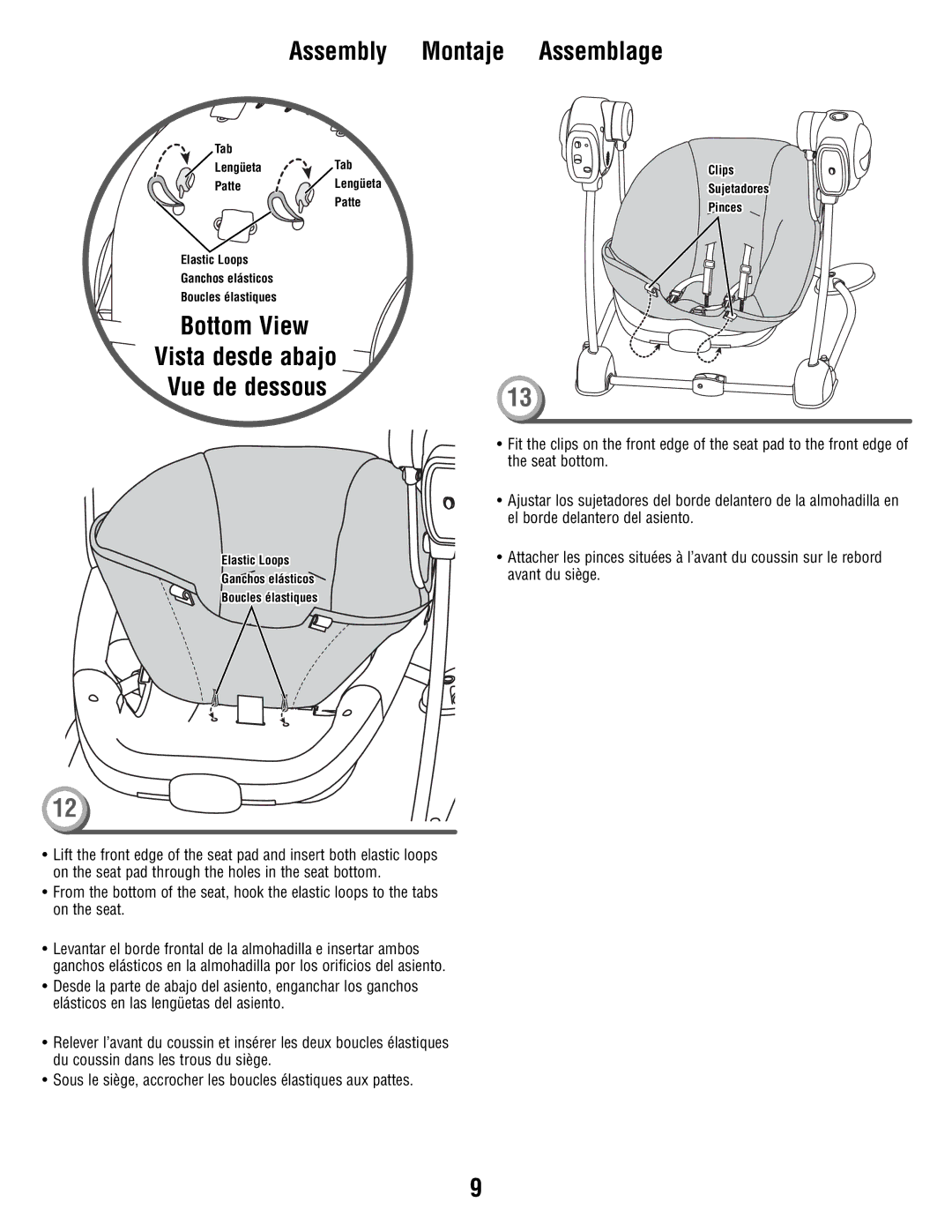 Fisher-Price T8377 manual Bottom View Vista desde abajo, Vue de dessous 