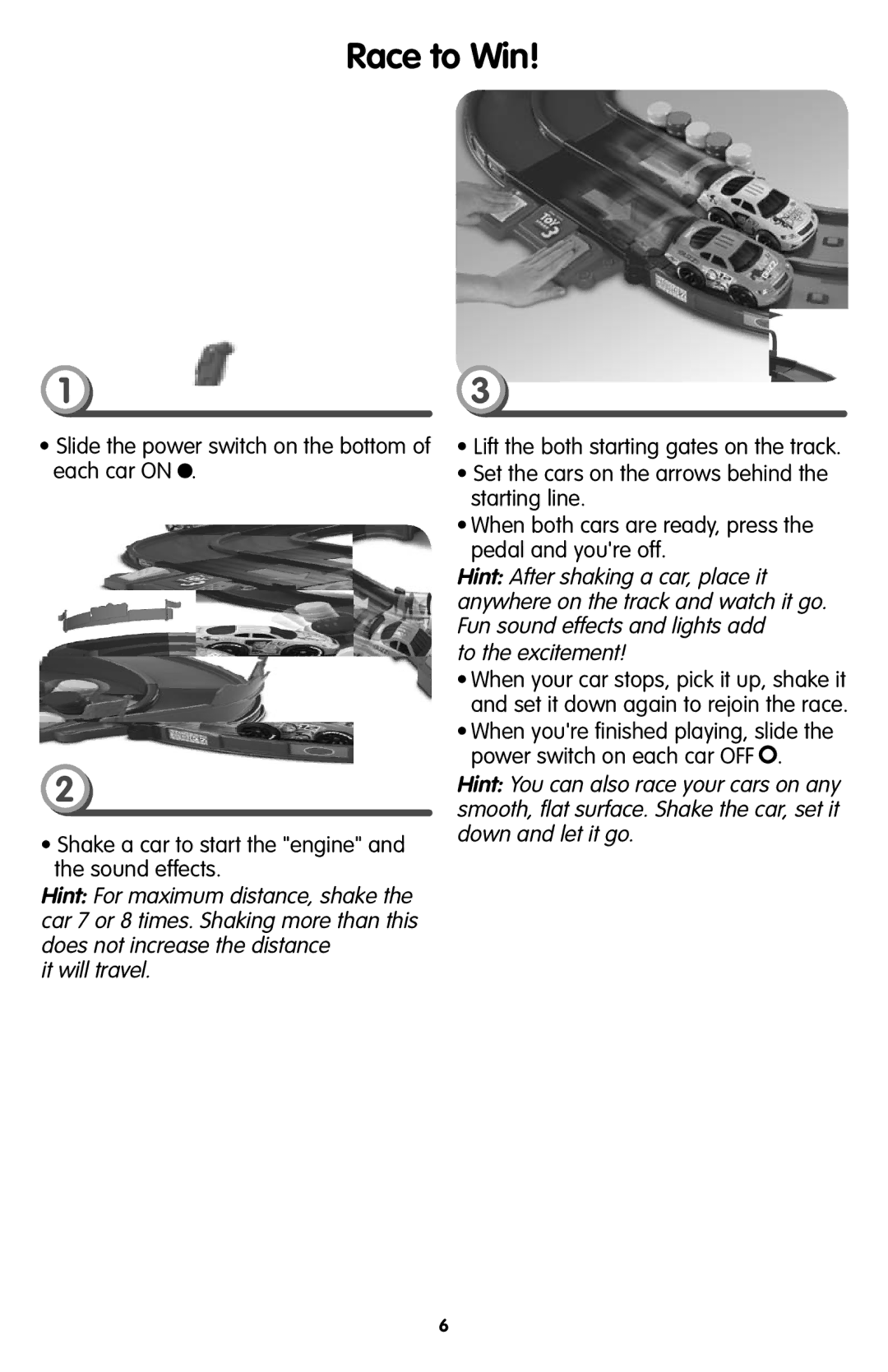 Fisher-Price V1643 instruction sheet Race to Win, It will travel 