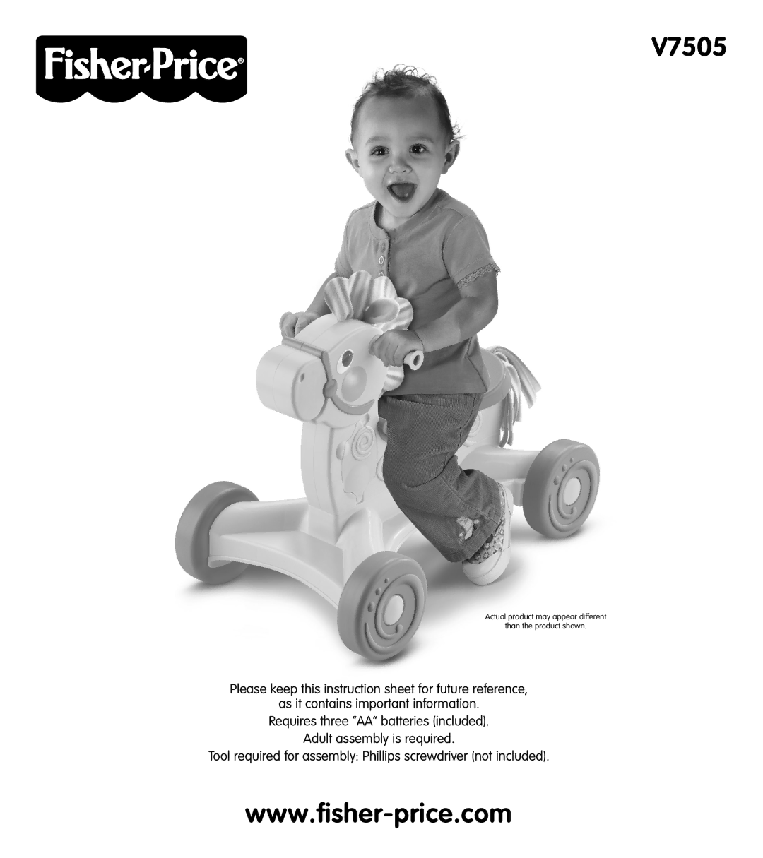 Fisher-Price V7505 instruction sheet 