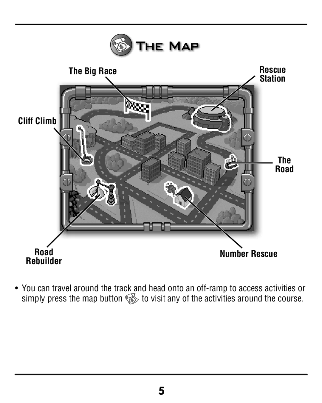 Fisher-Price V8311 manual Map, Cliff Climb Road 