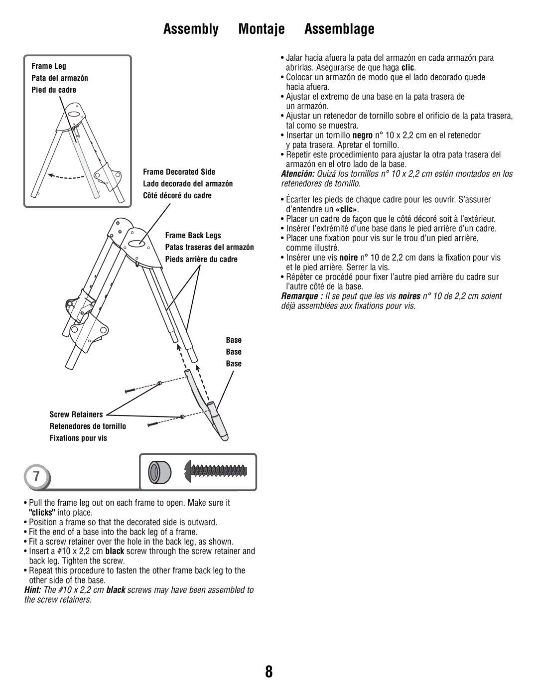 Fisher-Price V8606 manual Frame Leg 