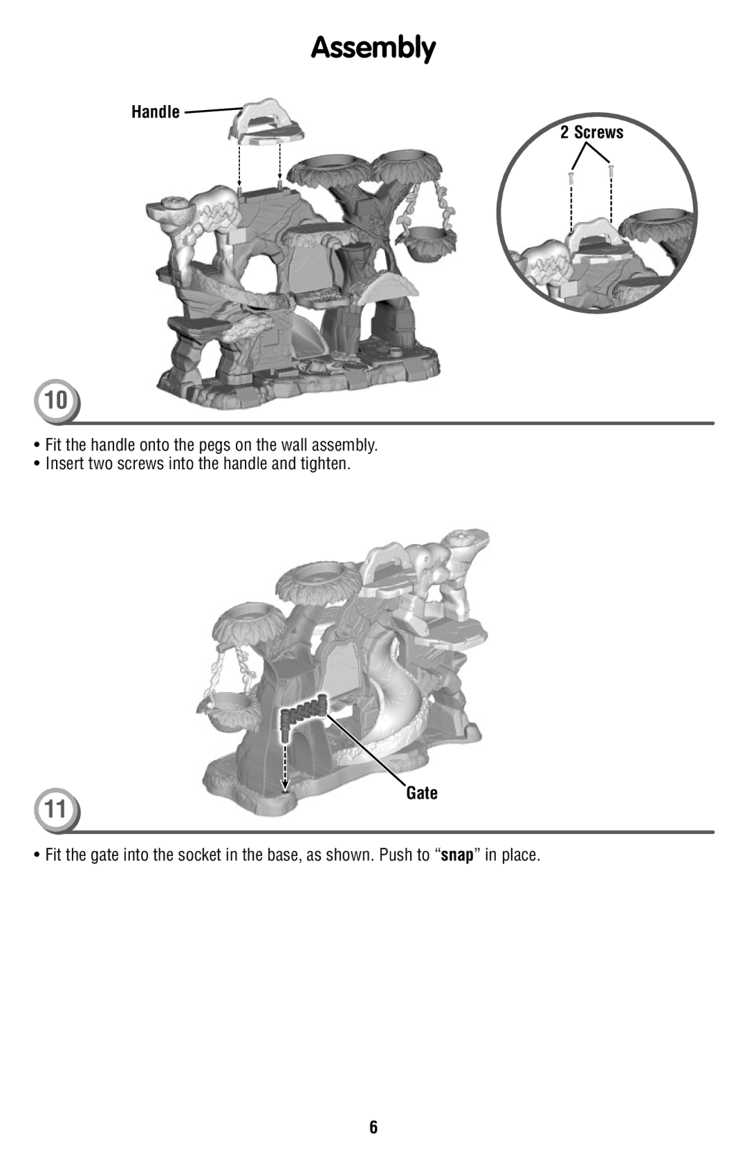 Fisher-Price W1710 instruction sheet Handle Screws, Gate 