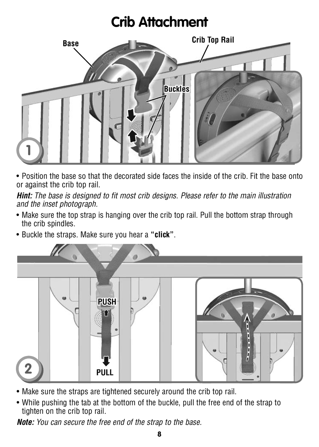 Fisher-Price W2622 instruction sheet Base, Buckles 