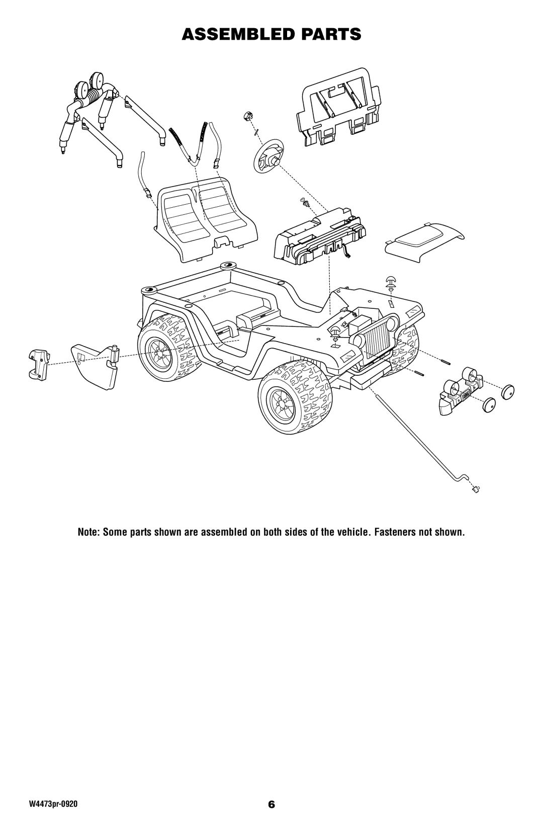 Fisher-Price W4473 owner manual Assembled Parts 