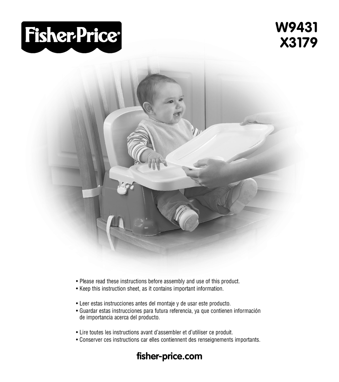 Fisher-Price instruction sheet W9431 X3179 