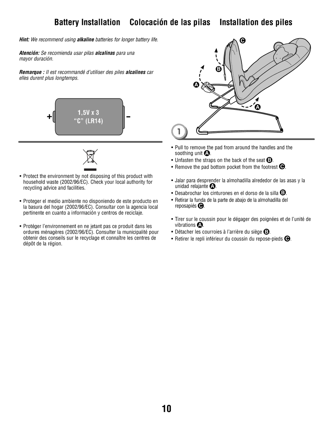 Fisher-Price X7035 manual 5V x LR14 