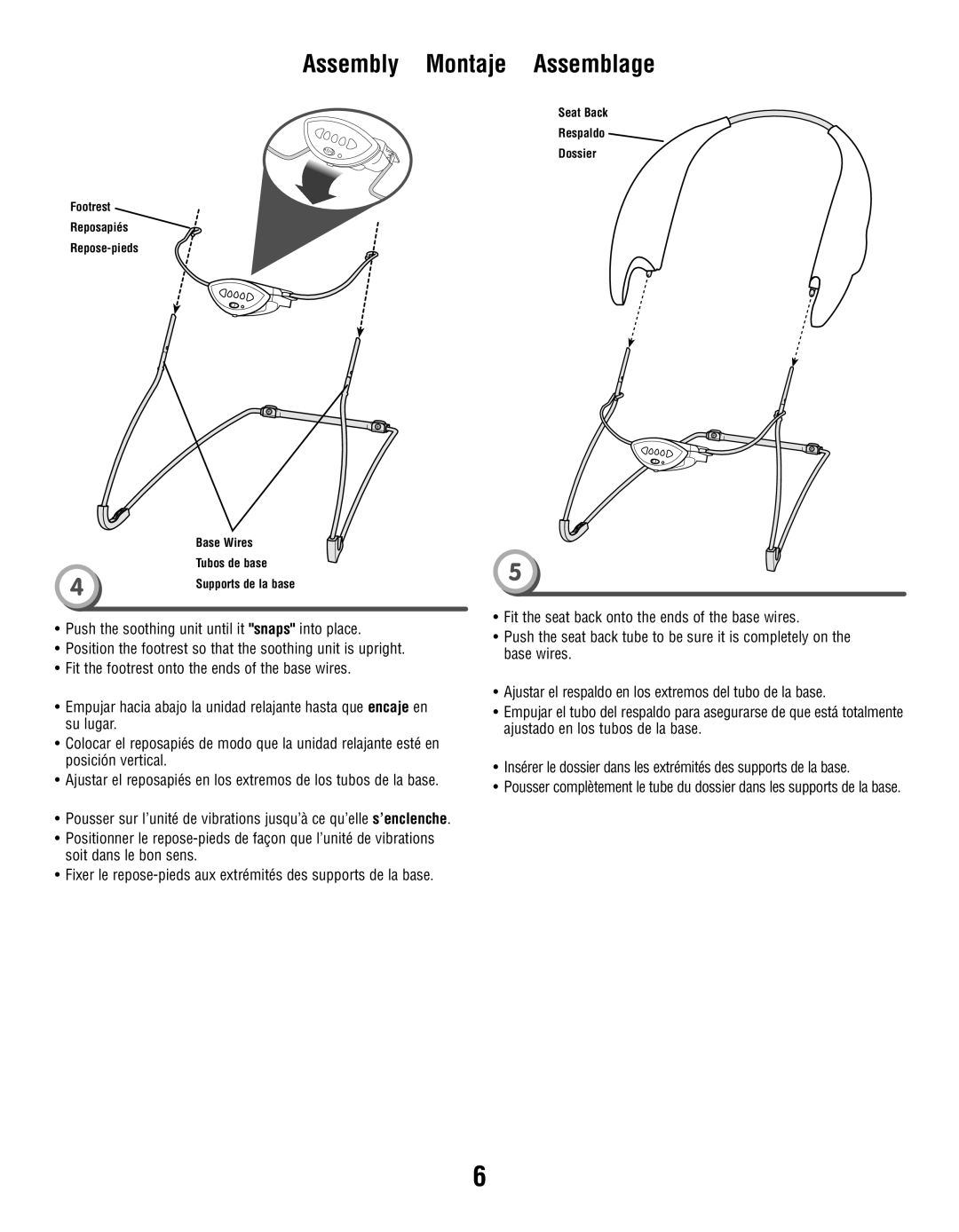 Fisher-Price X7035 manual Supports de la base 