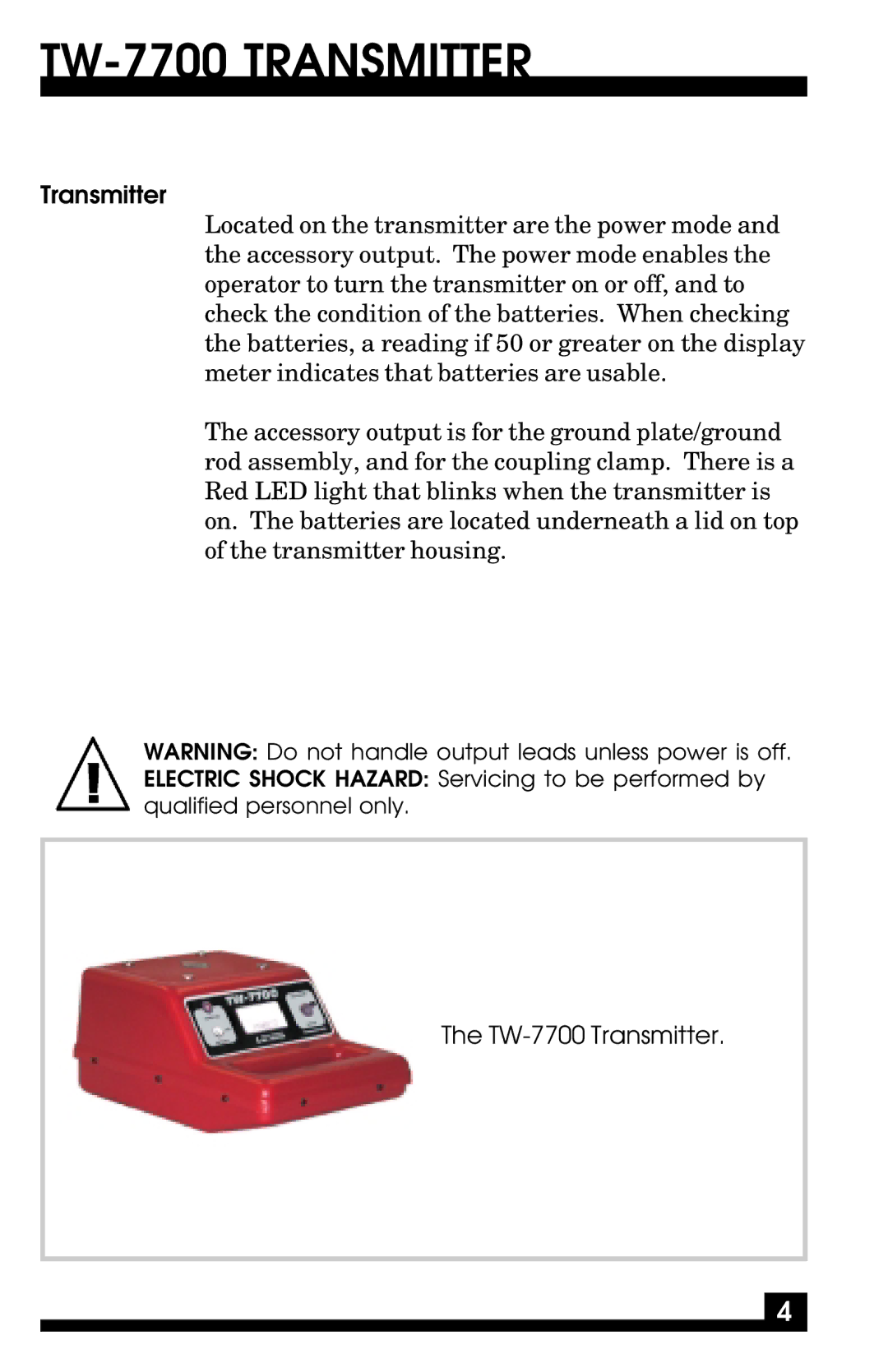 Fisher manual TW-7700 Transmitter 