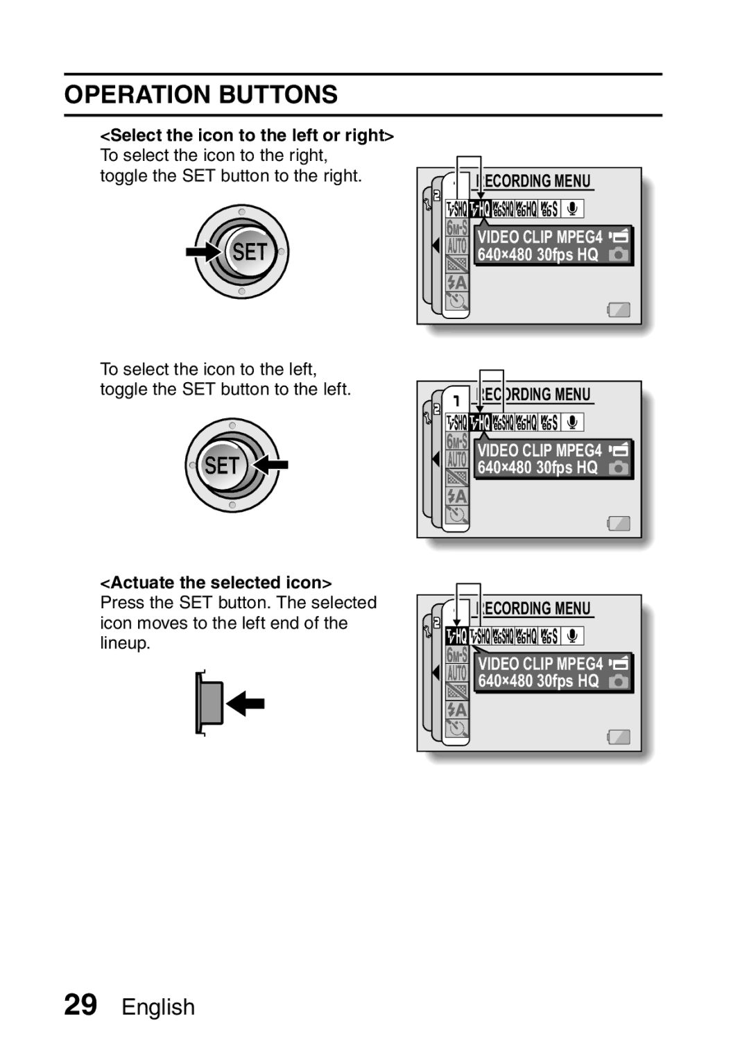 Fisher VPC-CG6GX, VPC-CG6EX instruction manual Operation Buttons 