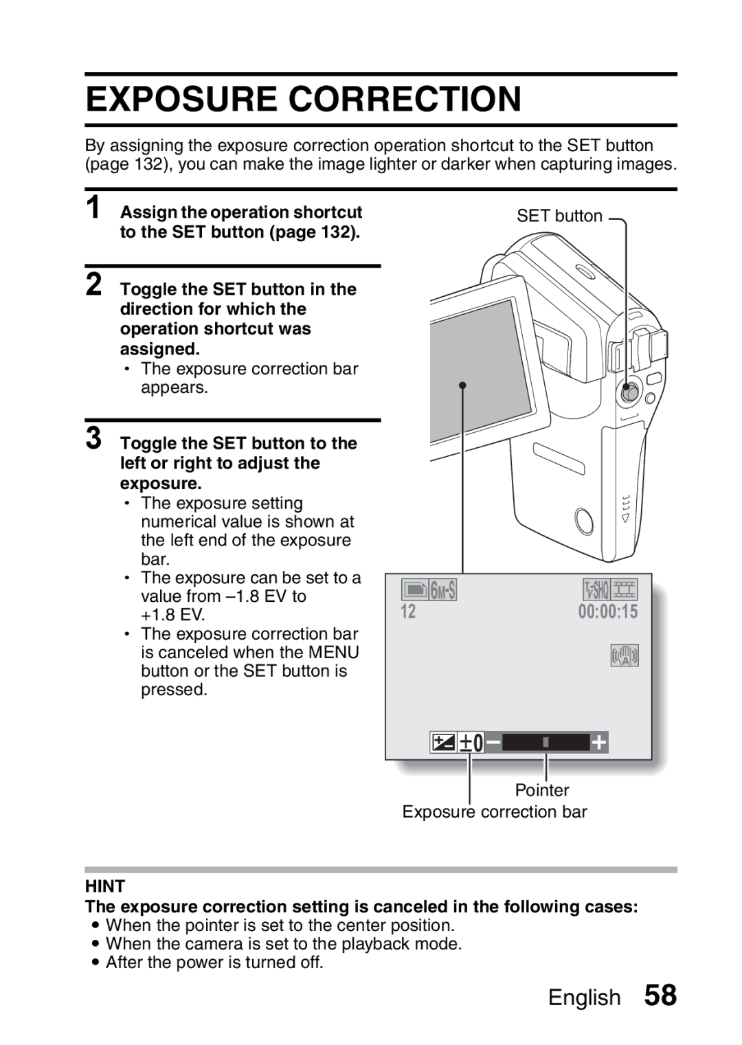 Fisher VPC-CG6EX, VPC-CG6GX instruction manual Exposure Correction, 000015 