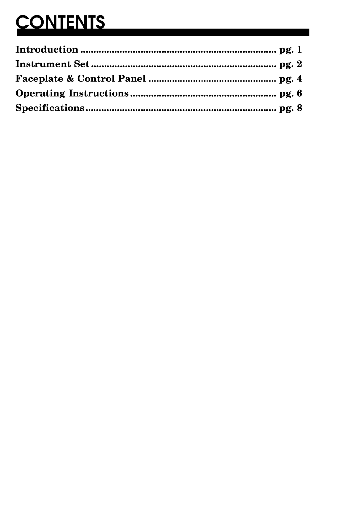 Fisher XLT-30 manual Contents 