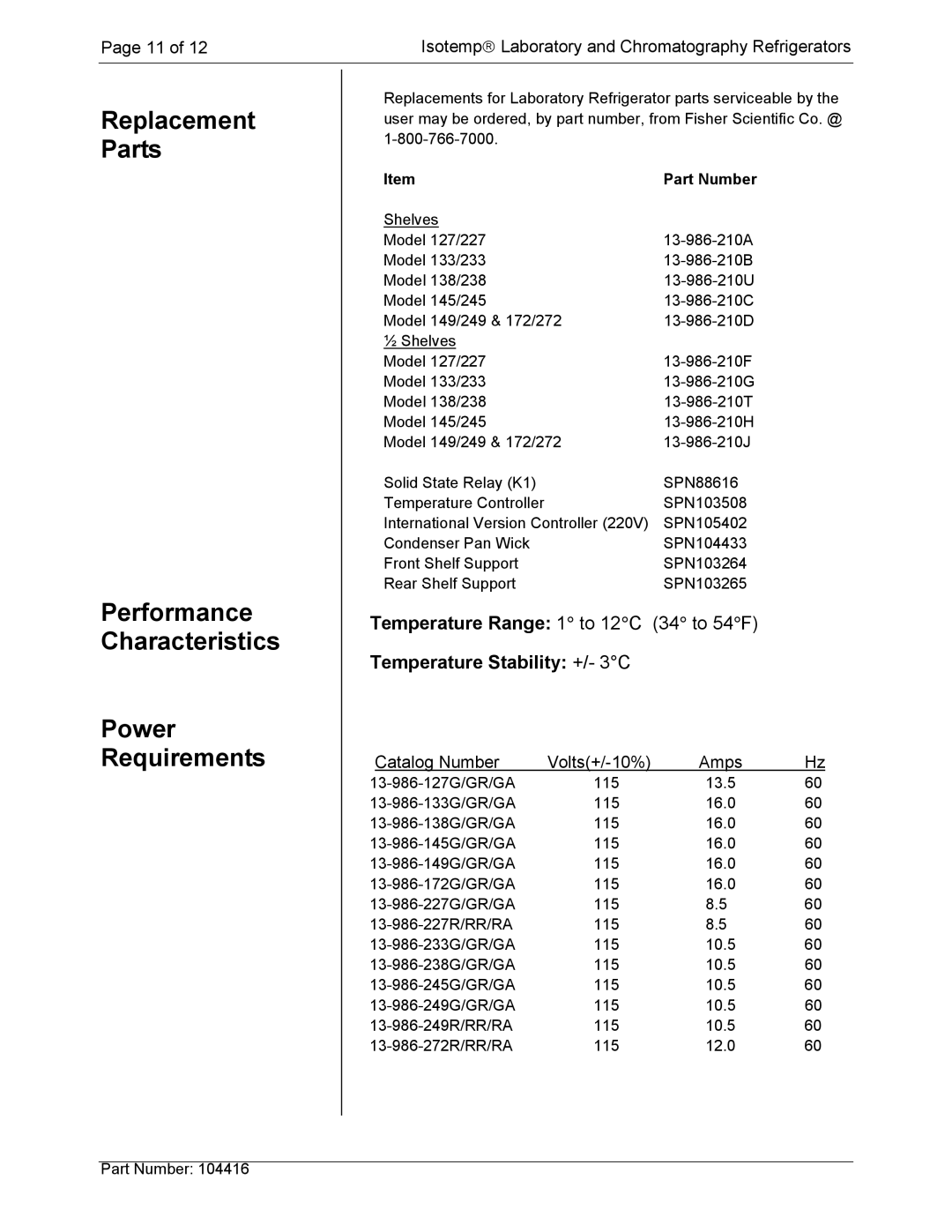 Fisher instruction manual Temperature Range 1 to 12C 