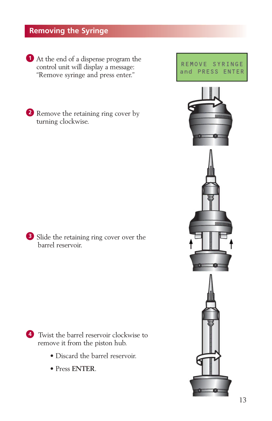 Fishman LDS9000 manual Removing the Syringe 