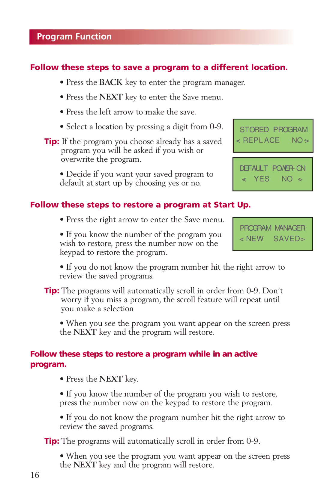 Fishman LDS9000 manual Follow these steps to save a program to a different location 