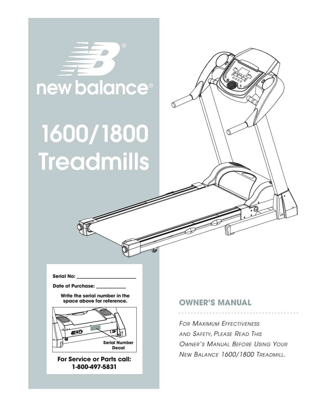 Fitness Quest manual 1600/1800 Treadmills 