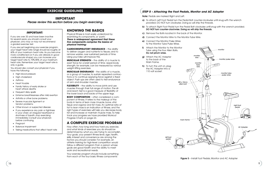 Fitness Quest 475u manual Exercise Guidelines, Knowing the Basics, Complete Exercise Program 