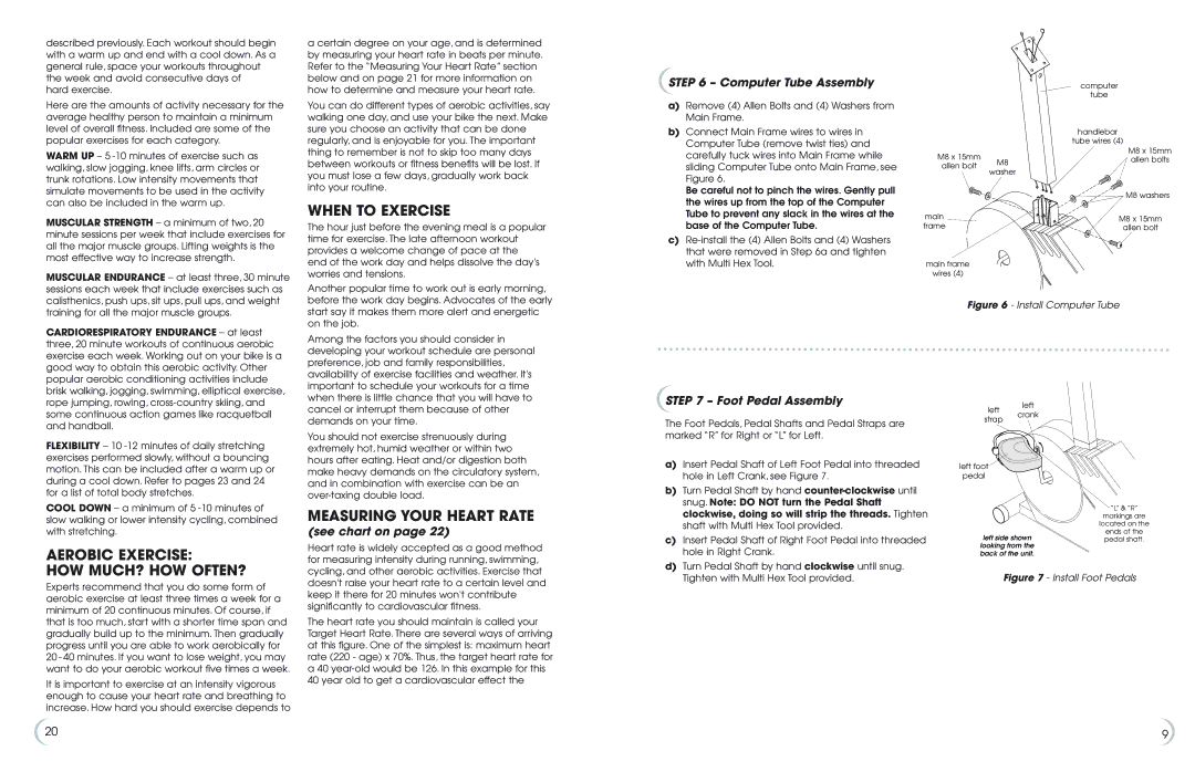 Fitness Quest 5K 6100 manual When to Exercise, Measuring Your Heart Rate, Aerobic Exercise HOW MUCH? HOW OFTEN? 