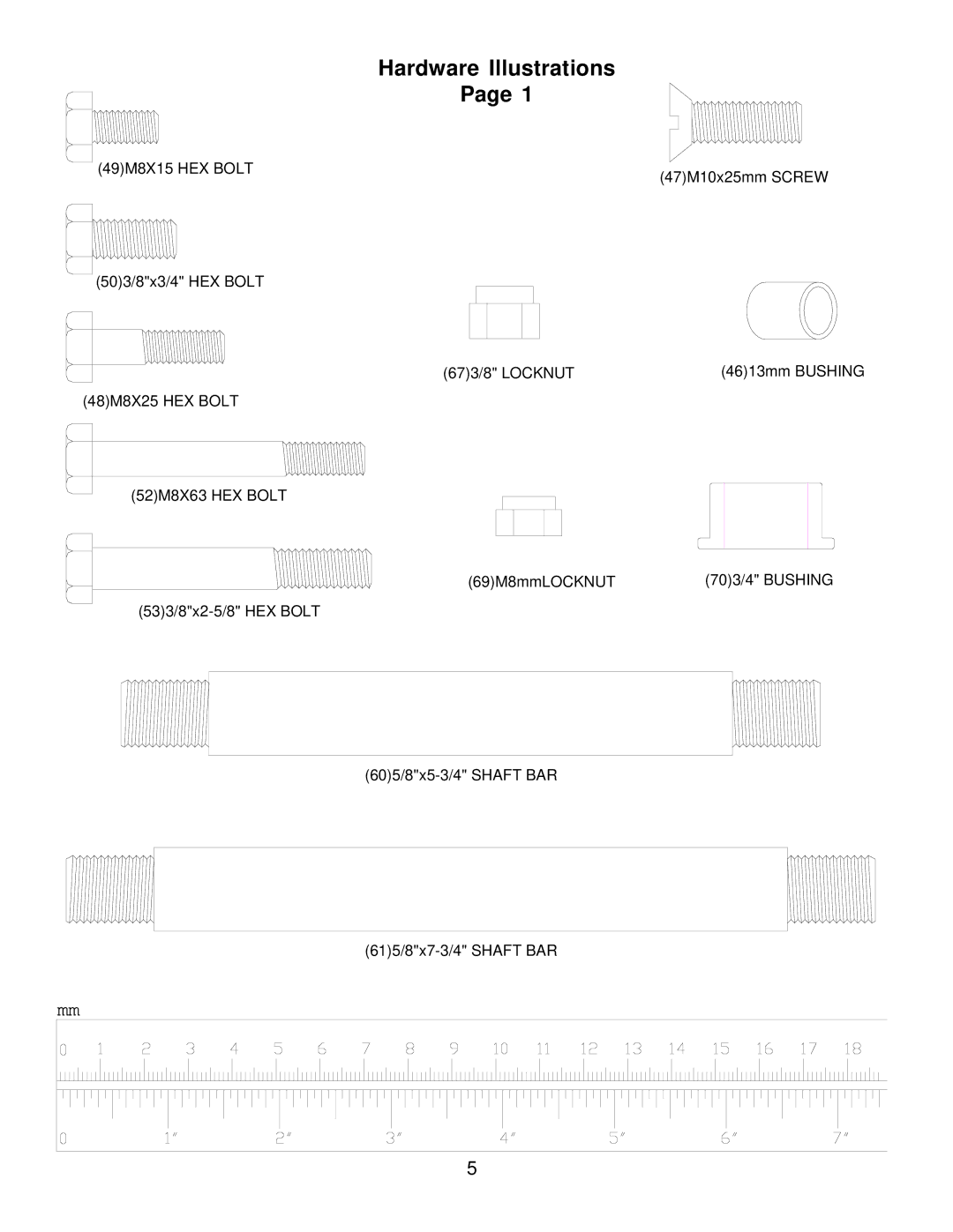 Fitness Quest Brutus 655 manual Hardware Illustrations 