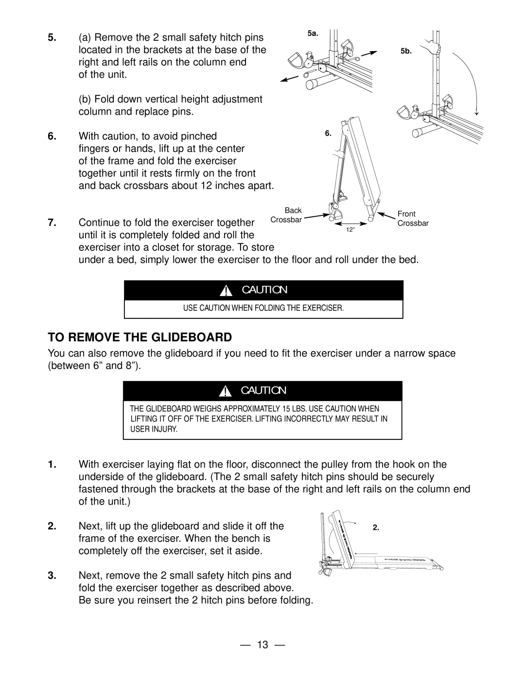 Fitness Quest Gym1000 manual To Remove The Glideboard 