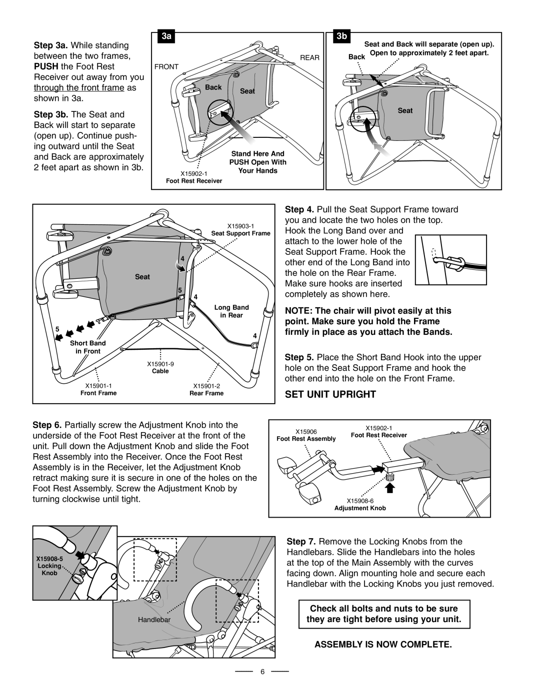 Fitness Quest Quest Ab Lounge XL System manual Check all bolts and nuts to be sure, They are tight before using your unit 