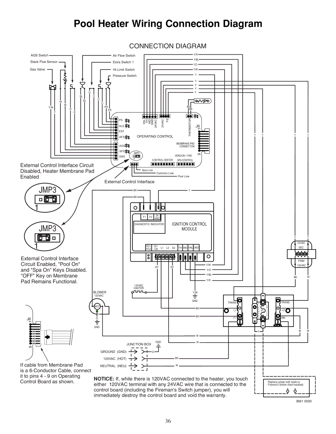 Five Star Sr200na, Sr200lp,, Sr333na, Sr333lp,, Sr400na, Sr400lp owner manual Pool Heater Wiring Connection Diagram 