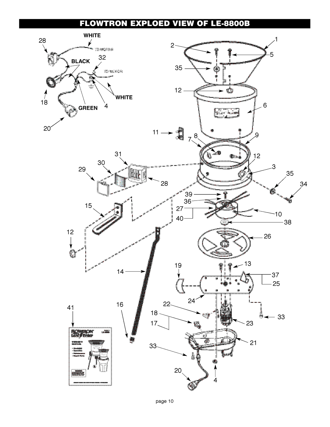 Flowtron Outdoor Products LE-800B owner manual Flowtron Exploed View of LE-8800B 