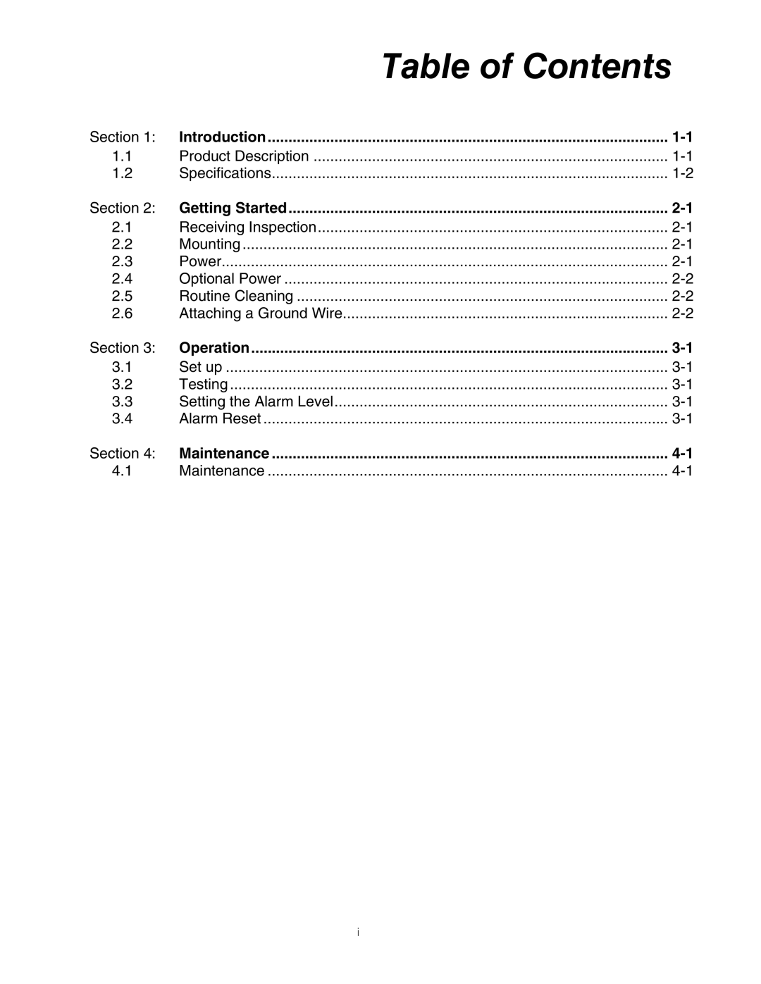 Fluke 05-437 manual Table of Contents 