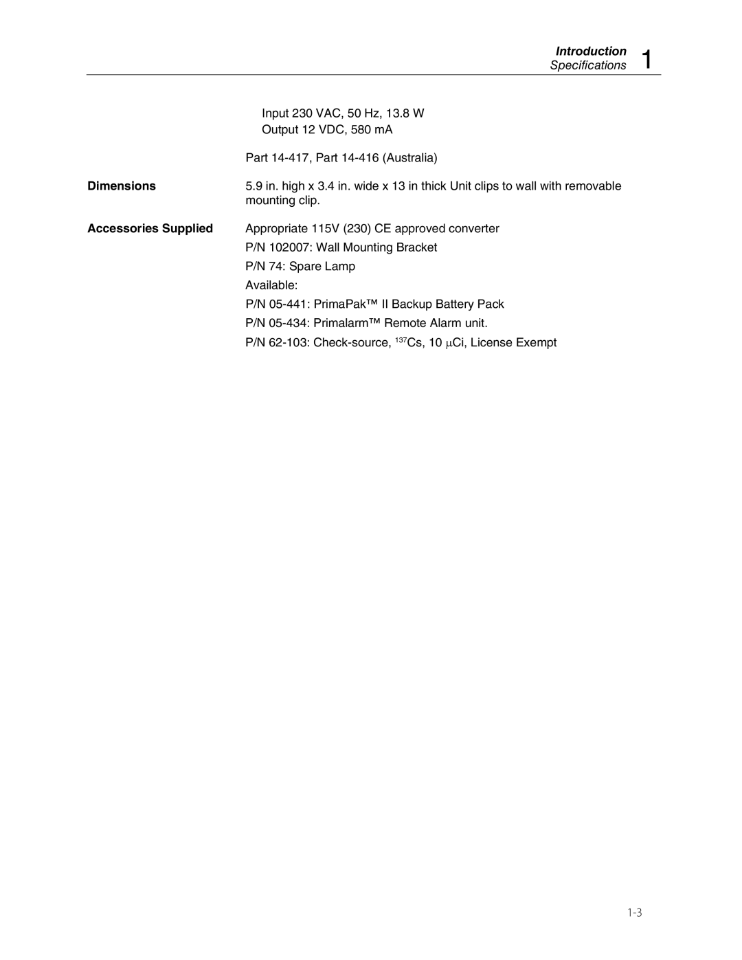 Fluke 05-437 manual Dimensions 