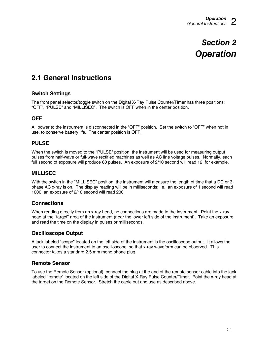 Fluke 07-453 manual Operation, General Instructions 