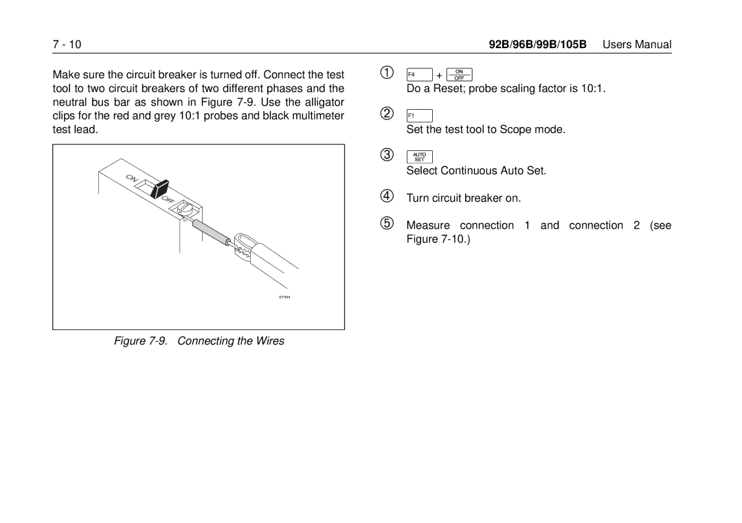 Fluke 99B, 105B manual Connecting the Wires 