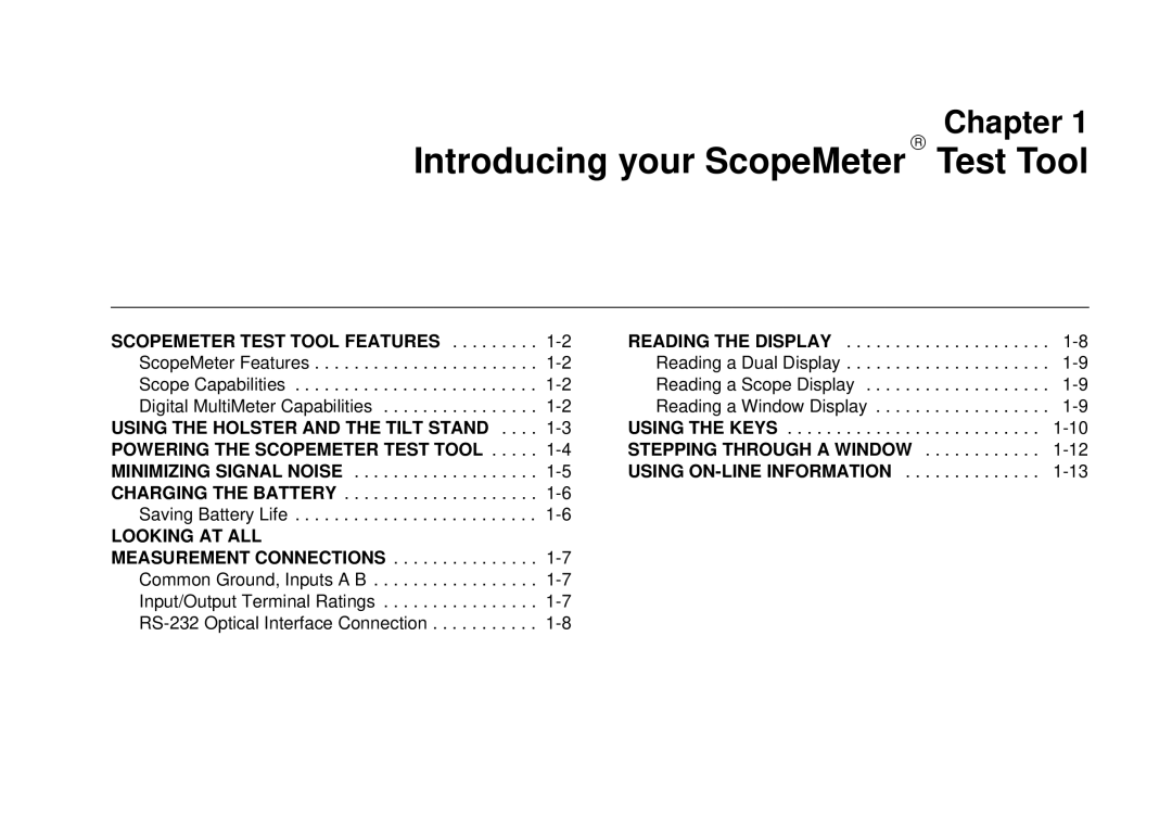 Fluke 99B, 105B manual Introducing your ScopeMeter Test Tool 