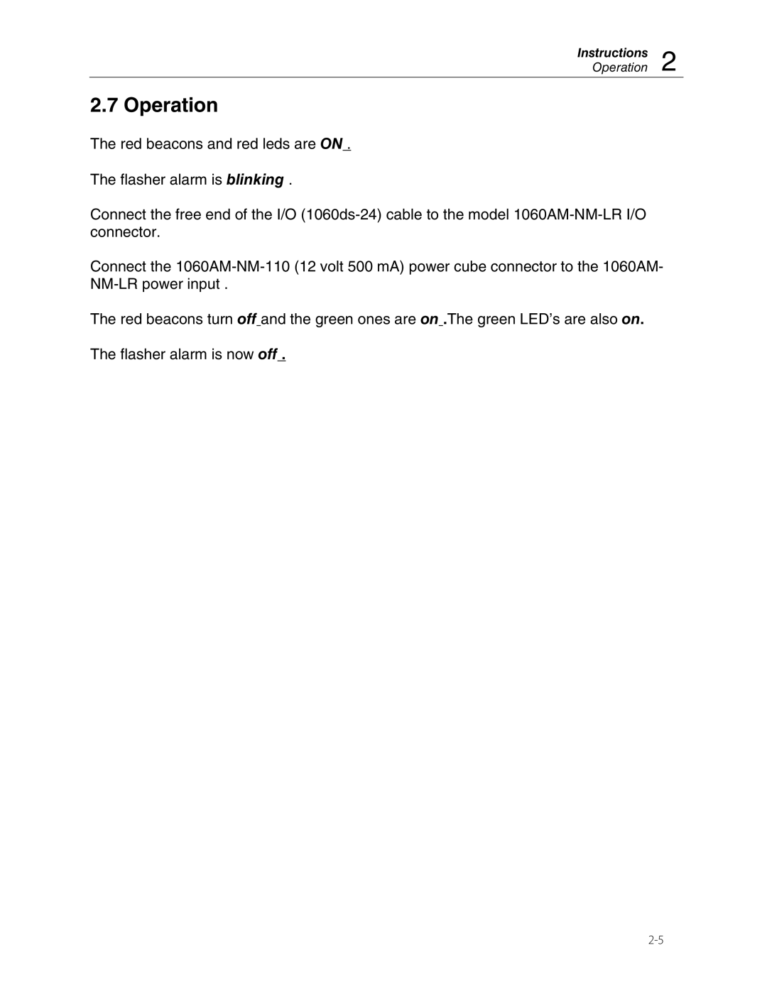 Fluke 1060AM-NM-LRVAR manual Operation 