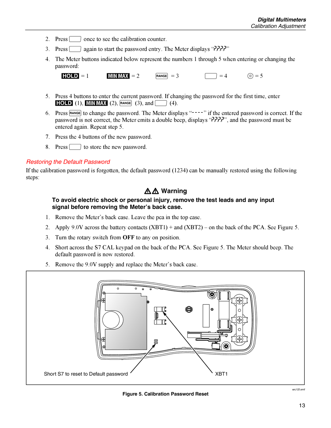 Fluke 117, 115, 116, 114 specifications XW Warning 