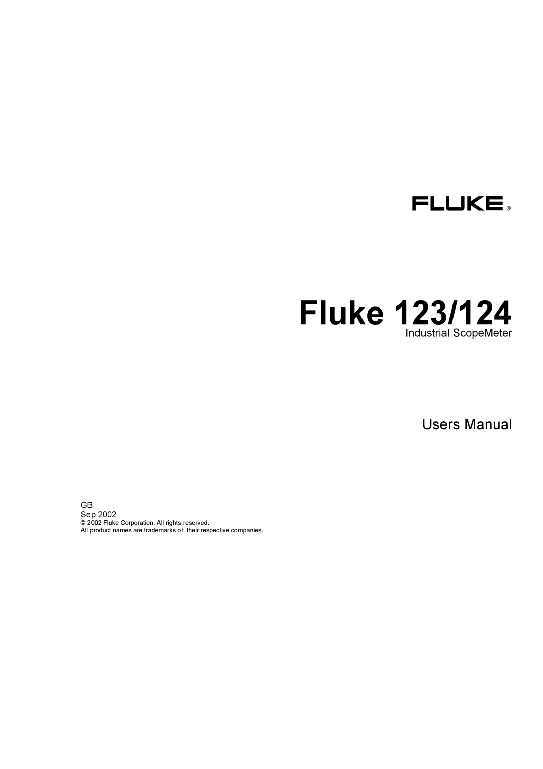 Fluke user manual Fluke 123/124 