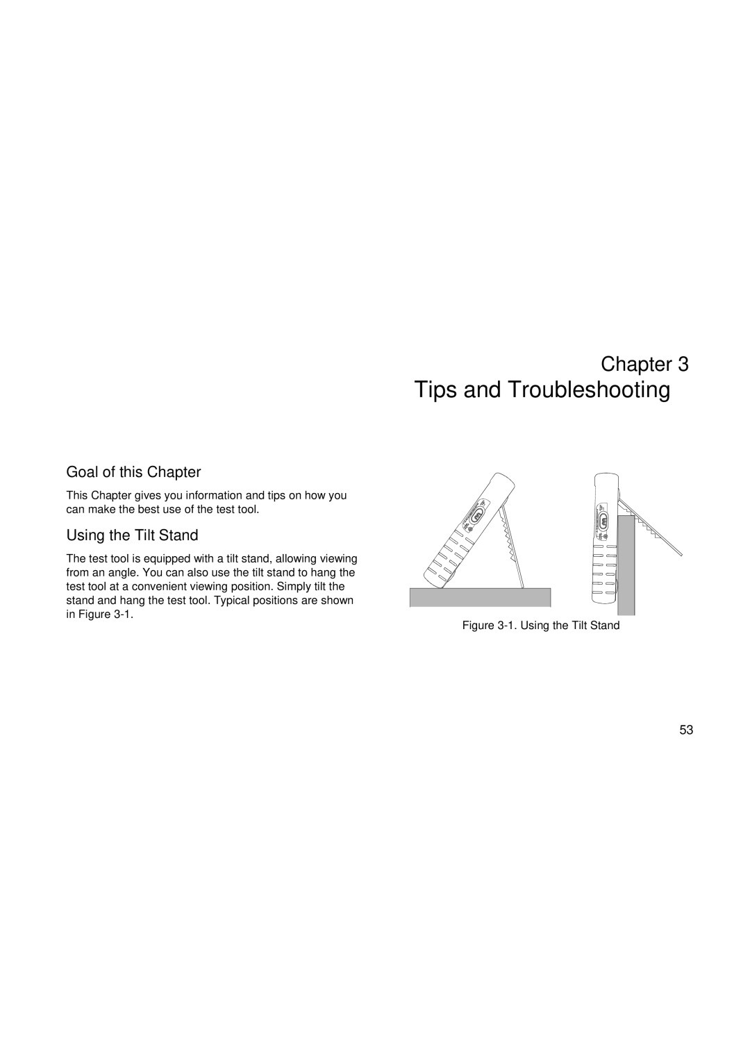 Fluke 123, 124 user manual Using the Tilt Stand 